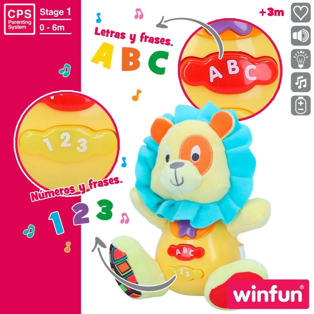 Peluche sonore Winfun Lion 15 x 15 x 9 cm (6 Unités)