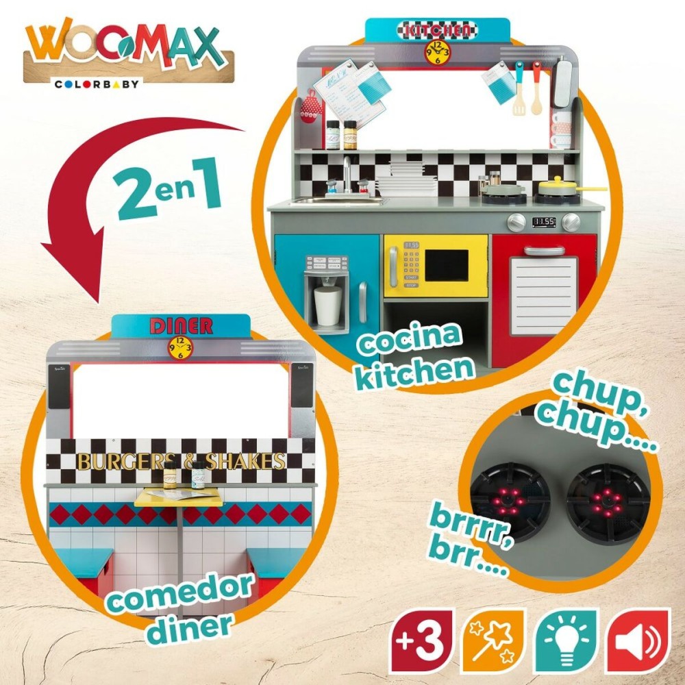 Toy kitchen Play & Learn Retro 90 x 104 x 58 cm