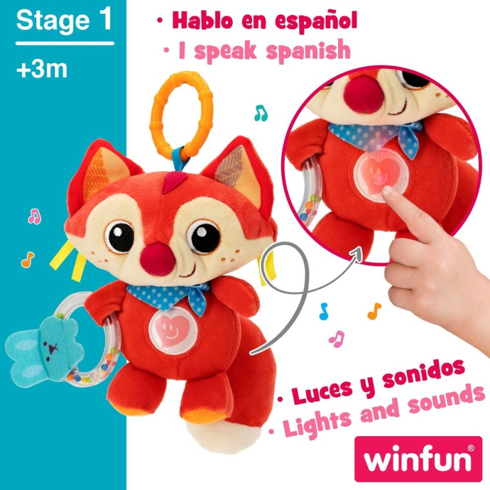 Peluche Hochet Winfun Renard 13,5 x 26,5 x 7,5 cm (6 Unités)