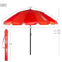 Parasol Aktive Rouge Aluminium 220 x 215 x 220 cm (6 Unités)