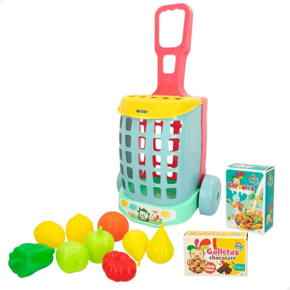 Shopping cart Colorbaby My Home Toy 12 Pieces 15 x 10 x 6 cm 8 Units