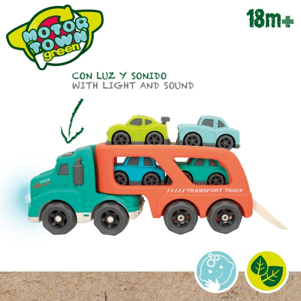 Truck Carrier and Cars Motor Town Light Sound 32,5 x 13 x 10,5 cm (2 Units)