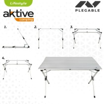 Table Piable Aktive Argenté Aluminium 110 x 70 x 70 cm (4 Unités)