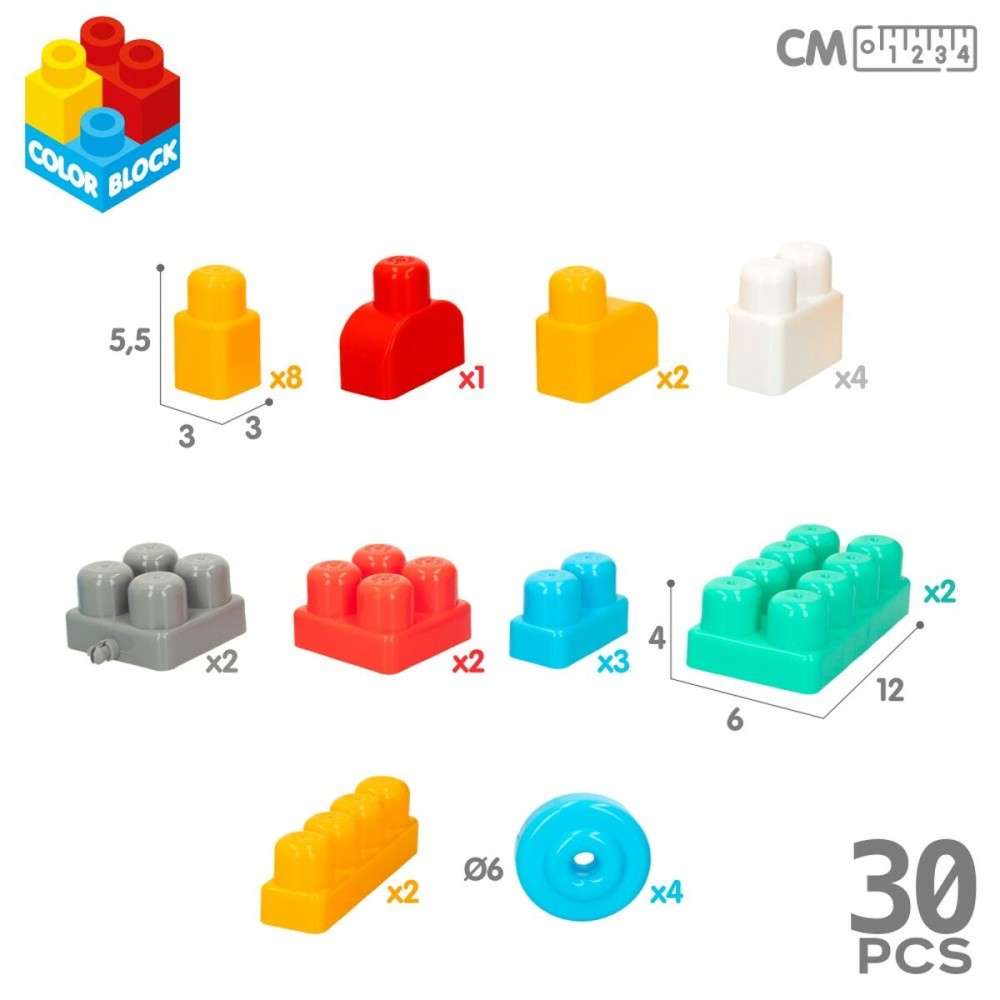 Building Blocks Color Block Suitcase Fireman 30 Pieces (2 Units)