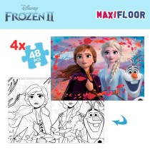 Kinderpuzzle Frozen Beidseitig 4 in 1 48 Stücke 35 x 1,5 x 25 cm (6 Stück)