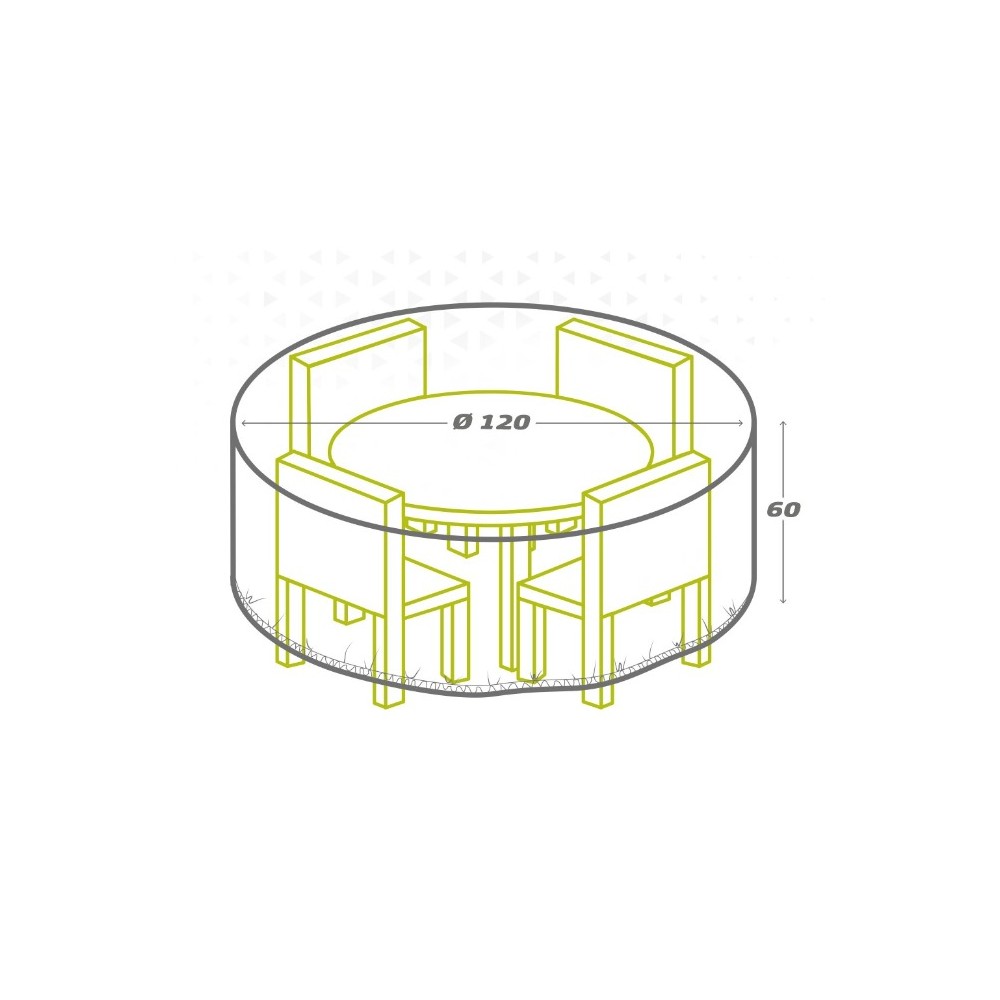 Étui de protection Aktive Ø 120 cm Tables 120 x 60 x 120 cm (6 Unités)