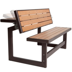 Bench with backrest Lifetime Table Brown Convertible