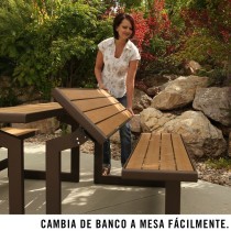 Banc avec Dossier Lifetime Table Marron Convertible