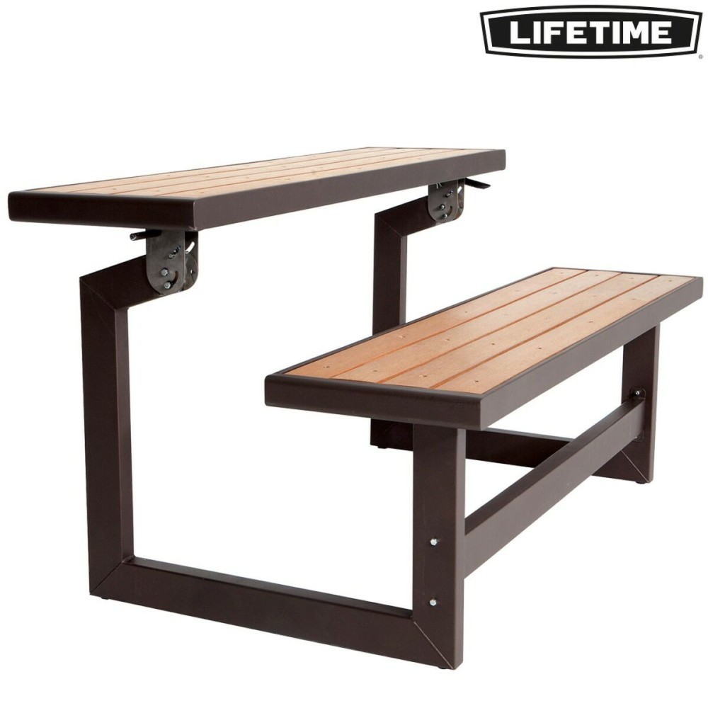 Bench with backrest Lifetime Table Brown Convertible