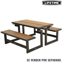 Banc avec Dossier Lifetime Table Marron Convertible