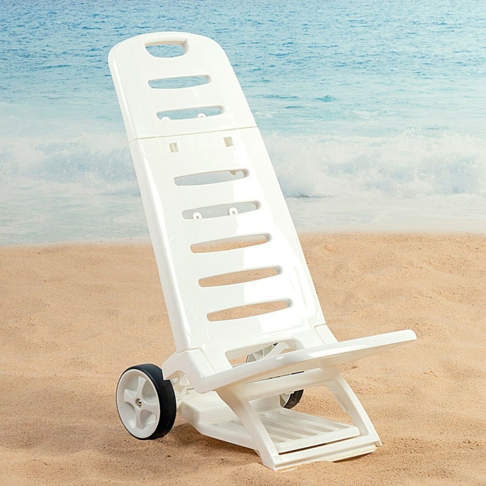 Strandstuhl Aktive Weiß Räder 40 x 84 x 44 cm (2 Stück)