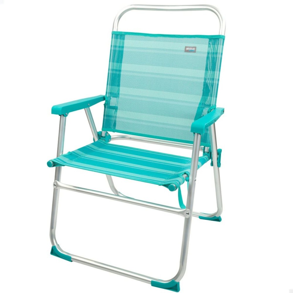 Chaise de Plage Aktive Turquoise 48 x 88 x 50 cm Aluminium Pliable (4 Unités)