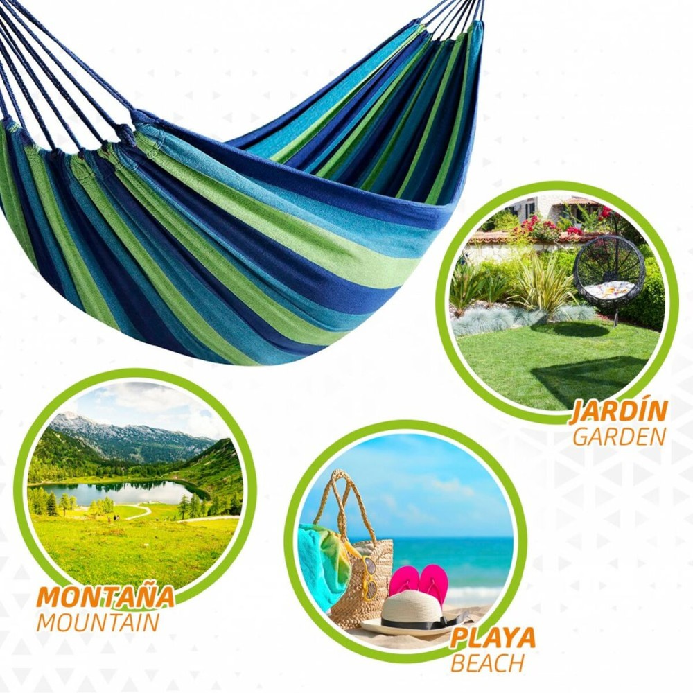 Hammock Aktive Blue 200 x 0,4 x 100 cm (6 Units)