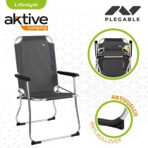 Foldable Camping Chair Aktive Dark grey 45 x 91 x 47 cm (6 Units)