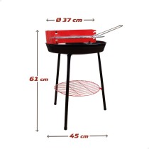 Grill Tragbarer Aktive Holz Eisen Ø 38 cm 37 x 61 x 45 cm (6 Stück) Rot