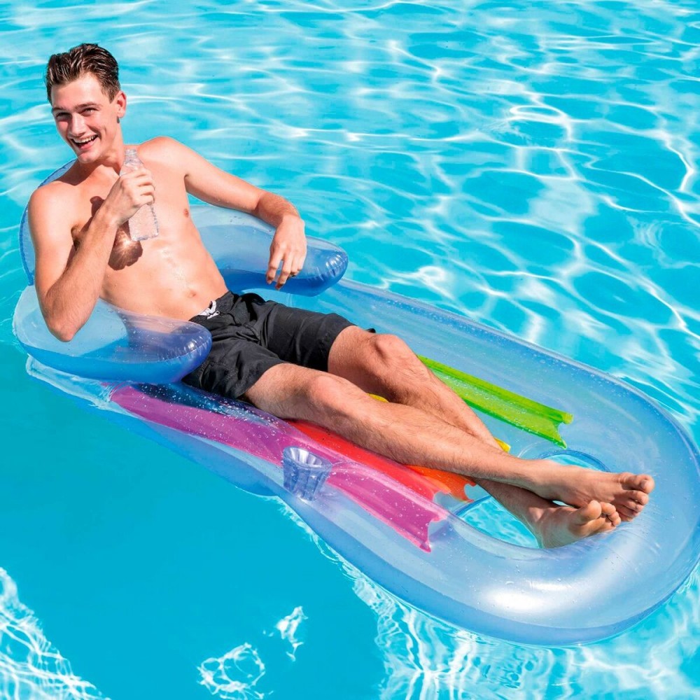 Fauteuil de piscine gonflable Intex Arc-en-ciel 160 x 53 x 85 cm (6 Unités)