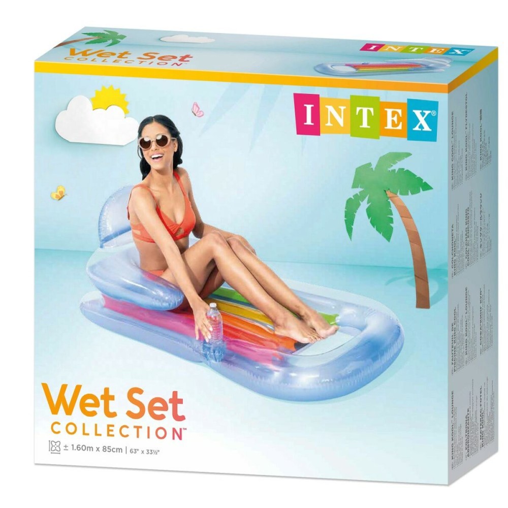 Aufblasbarer Pool-Sessel Intex Regenbogen 160 x 53 x 85 cm (6 Stück)