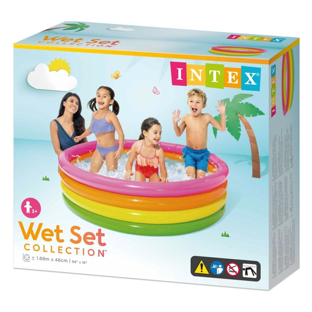 Inflatable Paddling Pool for Children Intex Sunset Rings 780 L 168 x 46 x 168 cm (6 Units)