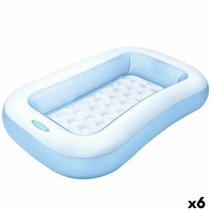 Aufblasbares Planschbecken für Kinder Intex rechteckig Blau Weiß 90 L 166 x 25 x 100 cm (6 Stück)