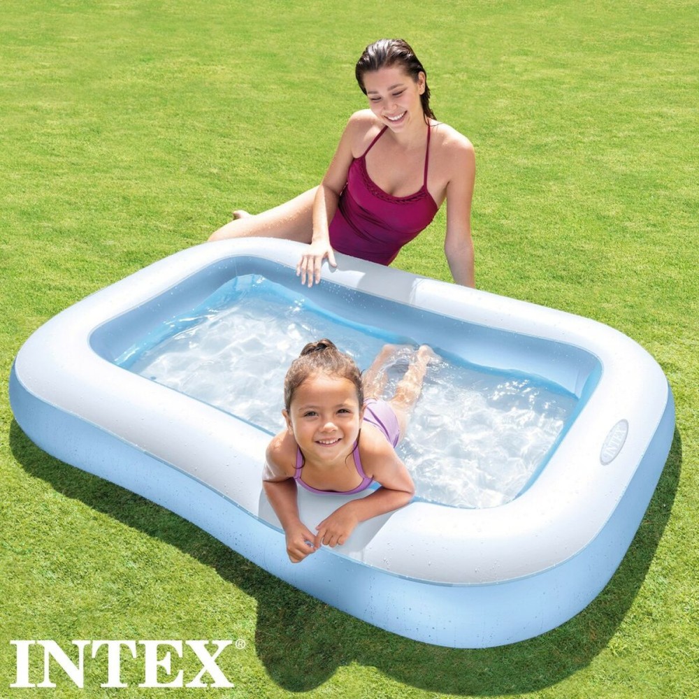 Inflatable Paddling Pool for Children Intex Rectangular Blue White 90 L 166 x 25 x 100 cm (6 Units)