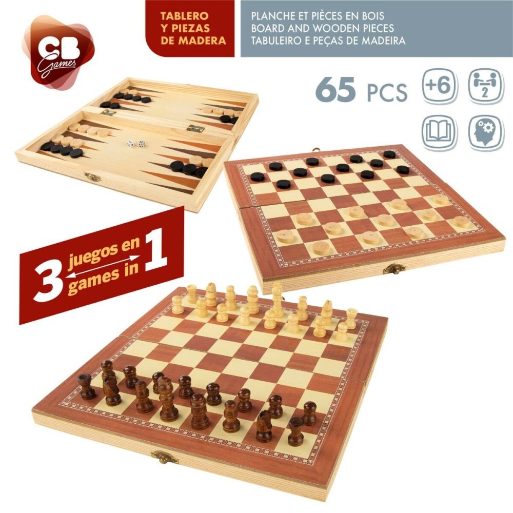 Échecs et dames Colorbaby Backgammon Bois (6 Unités)