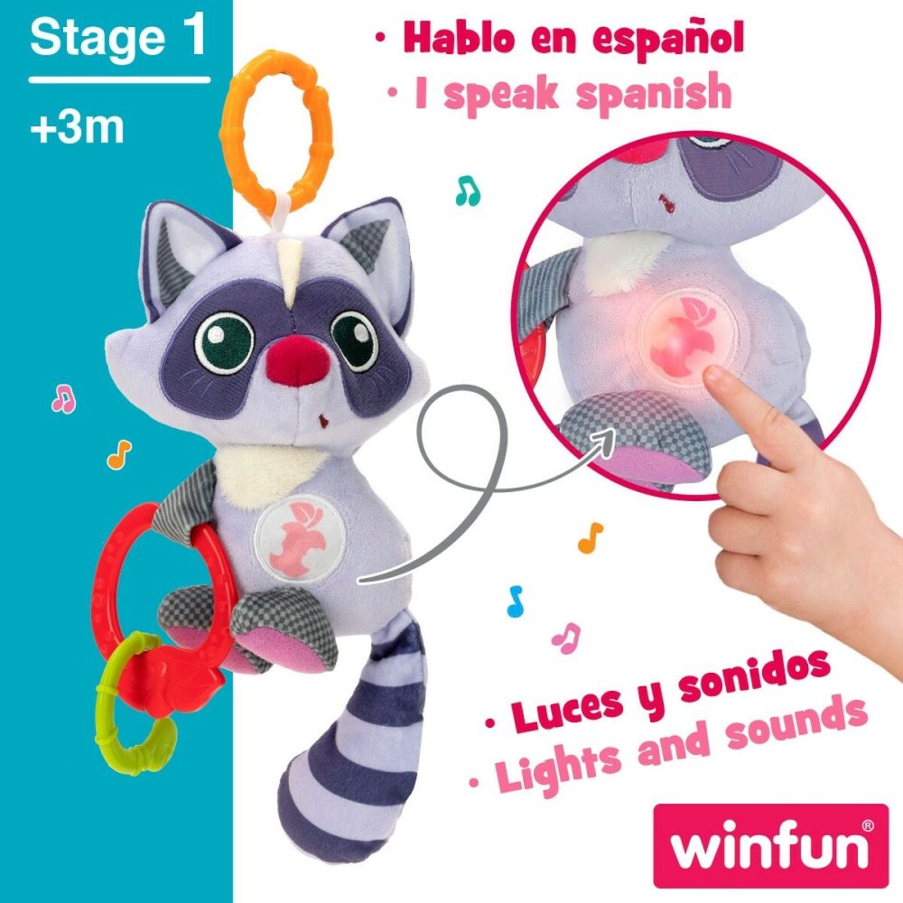 Peluche Hochet Winfun Raton laveur 14,5 x 20 x 9,5 cm (6 Unités)