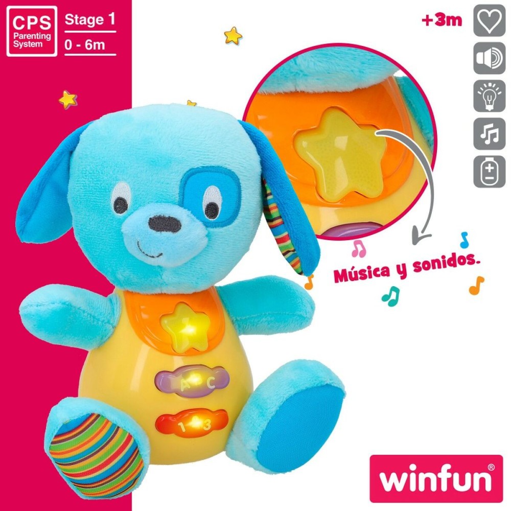 Peluche sonore Winfun Chien 15,5 x 16,5 x 11,5 cm (6 Unités)