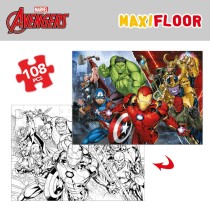 Puzzle Enfant The Avengers Double face 108 Pièces 70 x 1,5 x 50 cm (6 Unités)