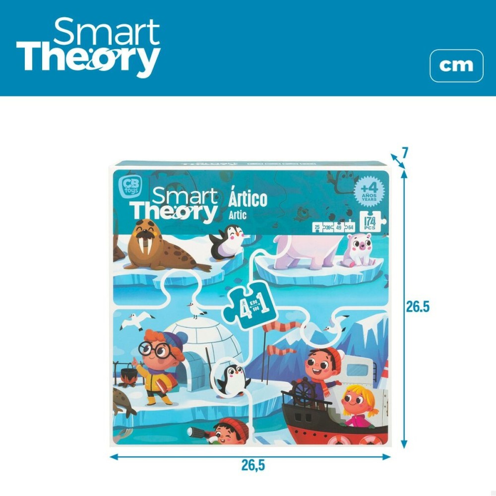 Child's Puzzle Colorbaby Artic 4-in-1 174 Pieces 136 x 34 cm (6 Units)