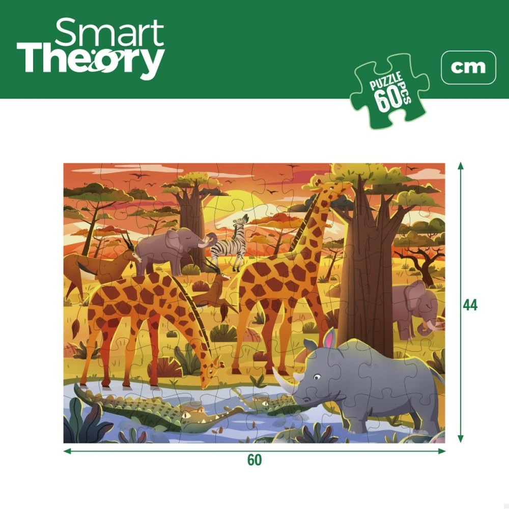 Puzzle Enfant Colorbaby Wild Animals 60 Pièces 60 x 44 cm (6 Unités)