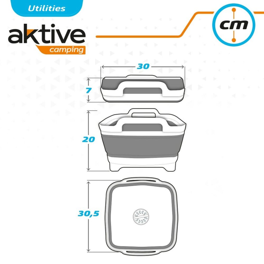 Sink Aktive Foldable 8,5 L Camping 30,5 x 20 x 30 cm 6 Units