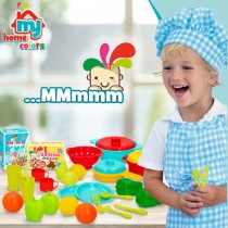 Kit aus Spielzeuglebensmittel Colorbaby Geschirr und Küchenutensilien 31 Stücke (6 Stück)