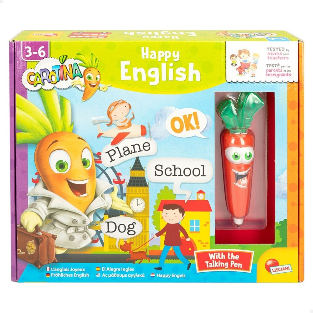 Jouet Educatif Lisciani Carotina Baby Happy English Électronique Puzzle 4,5 x 14,5 x 3 cm (6 Unités)