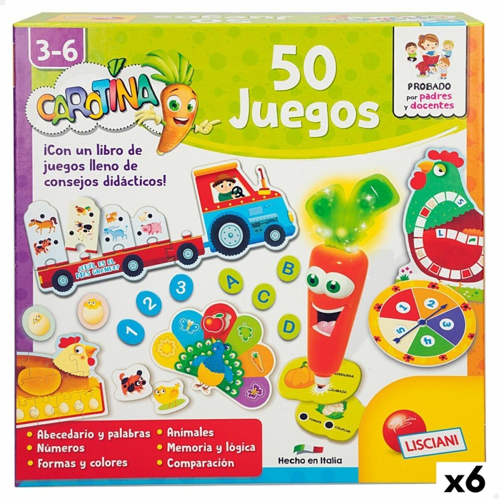 Lernspiel Lisciani Carotina Baby 50 Juegos Elektronisches 4,5 x 14,5 x 3,5 cm (6 Stück)