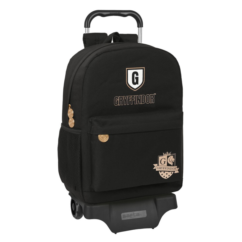 School Rucksack with Wheels Harry Potter Bravery Black 30 x 43 x 14 cm