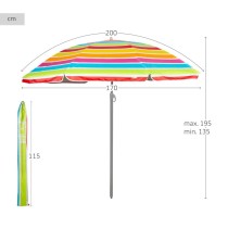 Parasol Aktive 200 x 195 x 200 cm (6 Unités)