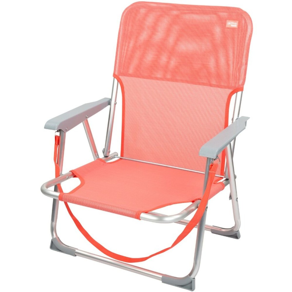 Gepolsterte Campingstuhl Aktive Flamingo Koralle 44 x 72 x 35 cm (4 Stück)