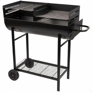 Holzkohlegrill mit Rädern Aktive Kunststoff Emailliertes Metall 97 x 96 x 42 cm Schwarz