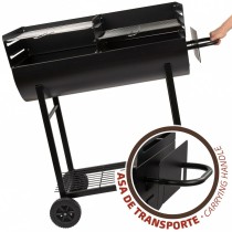 Holzkohlegrill mit Rädern Aktive Kunststoff Emailliertes Metall 97 x 96 x 42 cm Schwarz