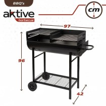 Holzkohlegrill mit Rädern Aktive Kunststoff Emailliertes Metall 97 x 96 x 42 cm Schwarz