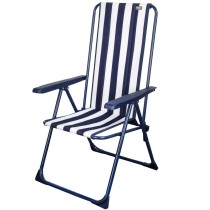 Chaise Pliante Aktive A rayures Blanc Blue marine 46 x 101 x 59 cm (4 Unités)