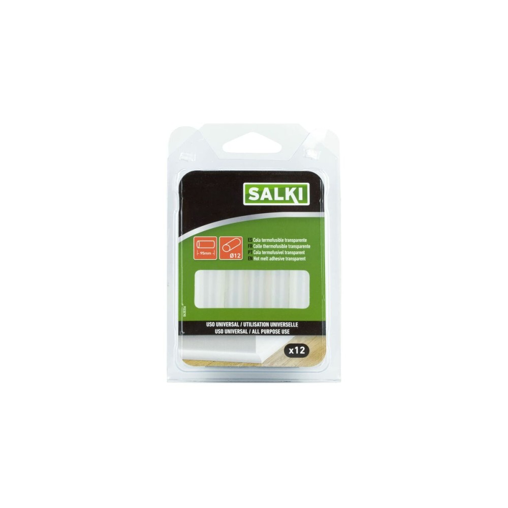 Bâtons de colle thermofusible Salki 430356 Universel Ø 12 x 95 mm Transparent 125 g (12 Unités)