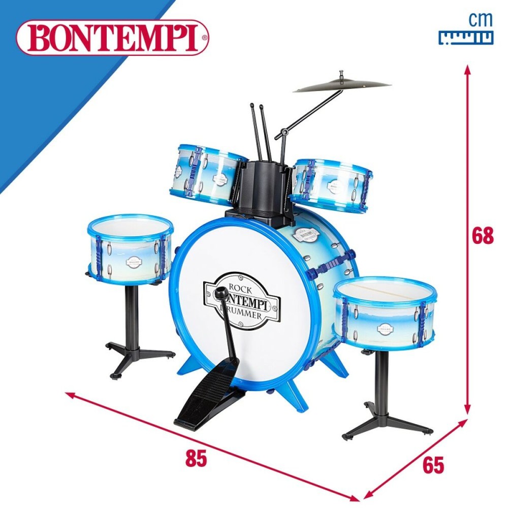 Batterie musicale Bontempi Bleu Plastique 85 x 68 x 65 cm (9 Pièces) (2 Unités)