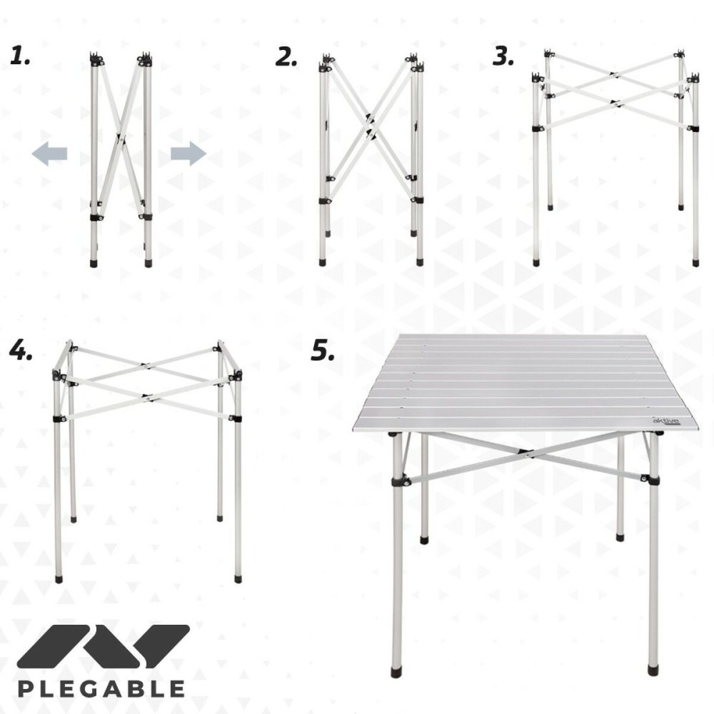 Table Klapptisch Aktive Silberfarben Aluminium 70 x 70 x 70 cm (4 Stück)