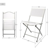 Gepolsterte Campingstuhl Aktive Weiß 46 x 81 x 55 cm (4 Stück)