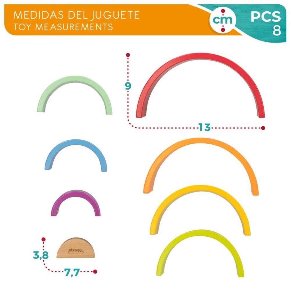Kinder Puzzle aus Holz Woomax Regenbogen 8 Stücke 4 Stück