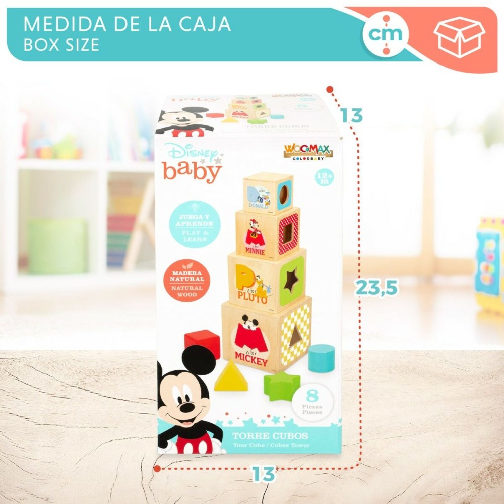 Blocs Empilables Disney 8 Pièces 4 Unités 12,2 x 12,2 x 12,2 cm