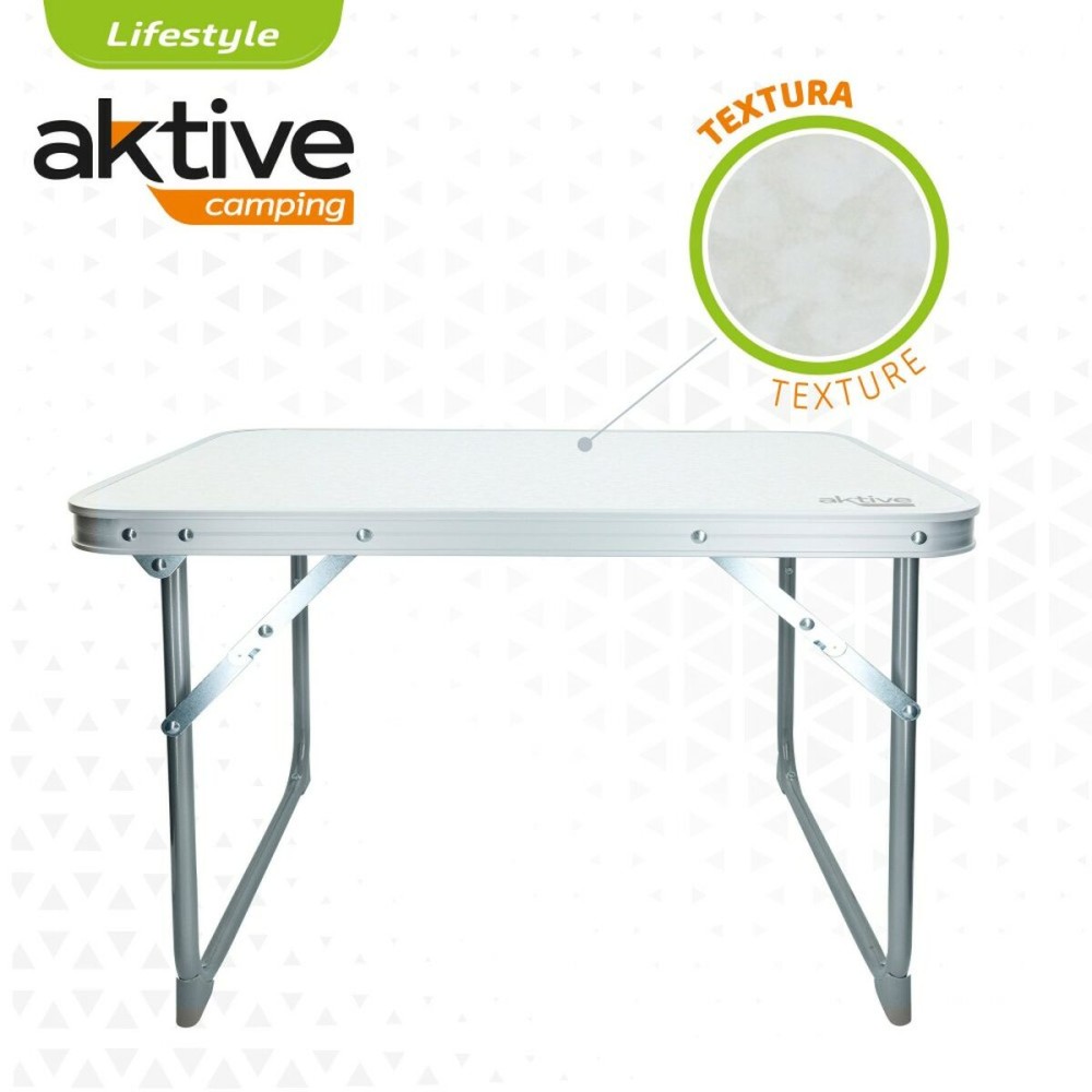 Folding Table Aktive White 60 x 40 x 40 cm (4 Units)