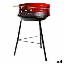 Barbecue Portable Aktive Bois Fer 37,5 x 70 x 38,5 cm (4 Unités) Rouge