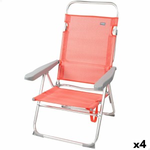 Gepolsterte Campingstuhl Aktive Flamingo Koralle 48 x 99 x 57 cm (4 Stück)